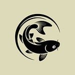 15-42-45-46_150-10020593 fish, koi, silhouette, japanese, tattoo design, symbol, nature, decoration, minimalist, asian, art, graphic, design, circle, black and white, fish in circle, simplified, iconic, swimming, chinese style